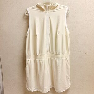CALIA 1X  Women Sleeveless Quarter Zip Cream Pickelball Sporty Athletic Dress‎